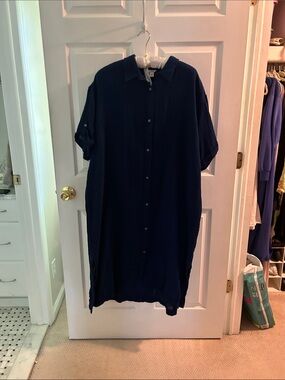 Navy Button-Down Shirt Dress New with Tags